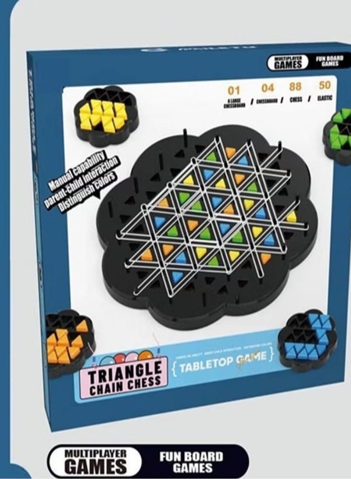 Big Chain Triangle Game. Interactive Wedge Game. Triangle Chessboard Game for Kids and Adults. Geometric Chain Geometry Board Game. An Educational Brain Teaser Strategy Game.